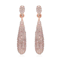 Natural Pink Diamond Dangle Earrings in Vermeil Rose Gold Over Sterling Silver 0.50 ctw