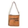 Brown Color Faux Leather Crossbody Bag (11.02"x2.95"x10.63") with Shoulder Strap (47") - Sticky add to cart bar