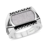 Marvelous Meteorite Classic Men's Ring in Sterling Silver