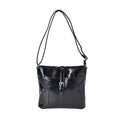 Black Faux Leather Crossbody Bag (9.45"1.97"x9.45") with Shoulder Strap - Sticky add to cart bar