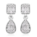 Diamond Dangle Earrings in Platinum Over Sterling Silver 0.25 ctw - Sticky add to cart bar