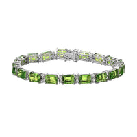 D'Joy Chartreuse Quartz (Triplet) and White Zircon Bracelet in Platinum Over Sterling Silver (8.00 In) 36.00 ctw
