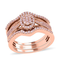 Natural Pink Diamond I3 Ring in Vermeil Rose Gold Over Sterling Silver (Size 10.0) 0.50 ctw