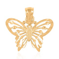 Made In America 10K Yellow Gold Diamond-cut Butterfly Pendant - Sticky add to cart bar
