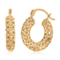 Made in America 10K Yellow Gold Diamond-cut Hoop Earrings (2.4 g) - Sticky add to cart bar