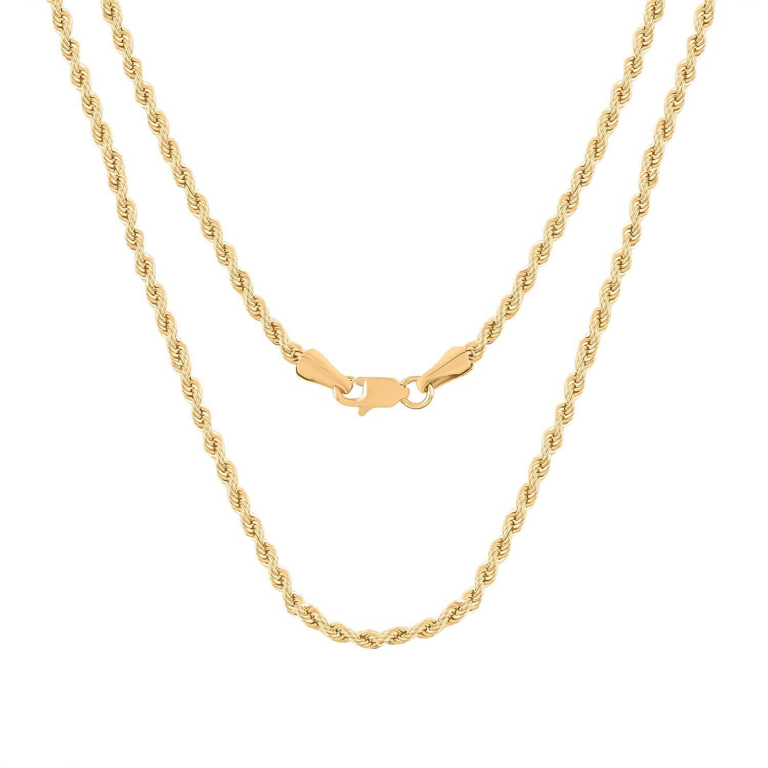 10K Yellow Gold 2.1mm Quint Rope Necklace 18 Inches 2.6 Grams
