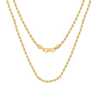 10K Yellow Gold 2.1mm Quint Rope Necklace 18 Inches 2.6 Grams