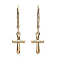 Luxoro 10K Yellow Gold Cross Lever Back Earrings 1.65 Grams - Sticky add to cart bar