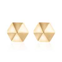 Luxoro 10K Yellow Gold Hexagon Shape Stud Earrings 0.65 Grams