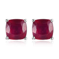 Niassa Ruby (FF) Solitaire Stud Earrings in Platinum Over Sterling Silver 5.00 ctw - Sticky add to cart bar