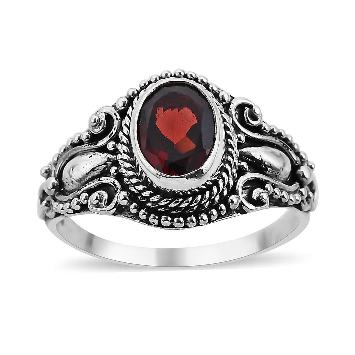 Bali Legacy Mozambique Garnet Ring in Sterling Silver (Size 10.0) 2.00 ctw