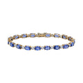 Luxoro 14K Yellow Gold Premium Tanzanite and Moissanite Bracelet (6.50 In) 4.60 Grams 10.00 ctw - Sticky add to cart bar