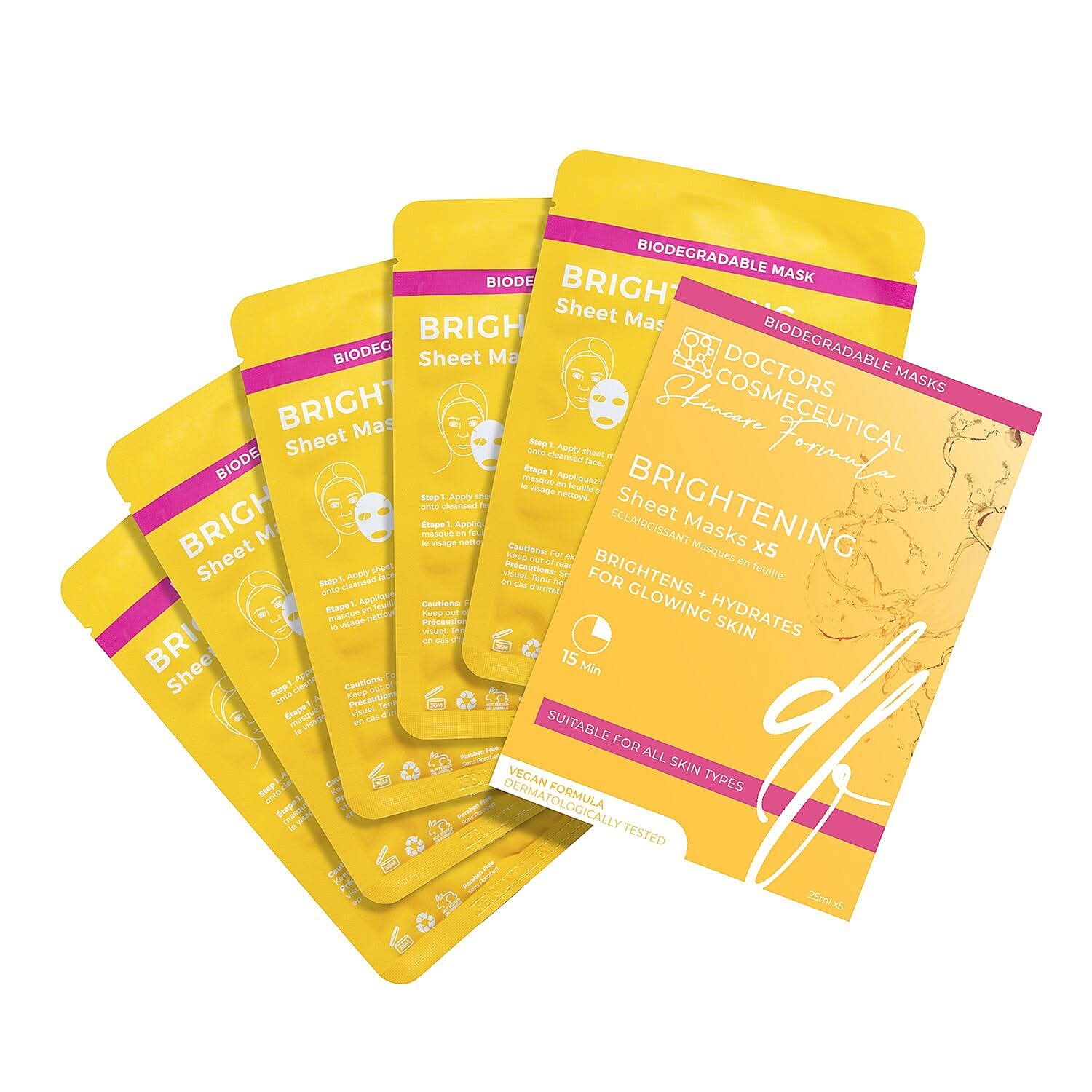 Doctors Cosmeceutical Treatment Sheet Mask - Brightening (Pack of 5)