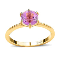 Certified & Appraised Iliana 18K Yellow Gold AAA Patroke Kunzite Solitaire Ring 1.75 ctw