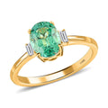 Certified Iliana 18K Yellow Gold AAA Kagem Zambian Emerald and G-H SI Diamond Ring 1.25 ctw - Sticky add to cart bar