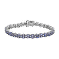 One Time Only Tanzanite 3 Row Carpet Bracelet in Platinum Over Sterling Silver (6.50 In) 6.75 ctw - Sticky add to cart bar