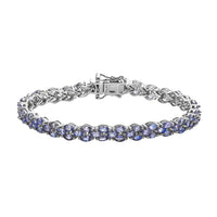 One Time Only Tanzanite 3 Row Carpet Bracelet in Platinum Over Sterling Silver (6.50 In) 6.75 ctw