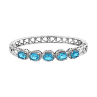 Emeraldine Quartz (Triplet) Bangle Bracelet in Stainless Steel (6.50 In) 8.00 ctw