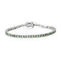Premium Tsavorite Garnet and Moissanite Tennis Bracelet in Platinum Over Sterling Silver (7.25 In) 5.50 ctw - Sticky add to cart bar