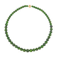 Magnetic Lock Chrome Diopside 370.00 ctw Beaded Necklace in 10K Yellow Gold 20 Inches