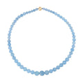 14K Yellow Gold Magnetic Lock AAA Mangoro Aquamarine 5-12mm Beaded Necklace 20 Inches 280.00 ctw - Sticky add to cart bar