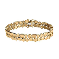 Luxoro Abstract Bracelet in 10K Yellow Gold, 2 Row Bracelet, Gold Bracelet, Gold Jewelry For Her (6.50 In) 10.90 Grams