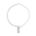 Simulated Pearl, Austrian Crystal Moon Star Pendant Necklace 20-22 Inches in Silvertone - Sticky add to cart bar
