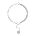 Simulated Pearl and Link Chain Necklace 20-22 Inches in Silvertone - Sticky add to cart bar