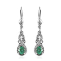 AAA Kagem Zambian Emerald and White Zircon Infinity Lever Back Earrings in Platinum Over Sterling Silver 1.25 ctw - Sticky add to cart bar