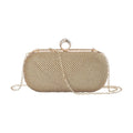 Black Color Sparkling Crystal Clutch Bag (5.51"x4.53") with Shoulder Strap (47") - Sticky add to cart bar