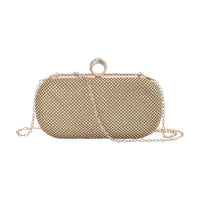 Black Color Sparkling Crystal Clutch Bag (5.51"x4.53") with Shoulder Strap (47")