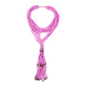 Pink Multi Strand Beaded Double Wrist Necklace (22 Inches) - Sticky add to cart bar