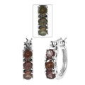Bekily Color Change Garnet Hoop Earrings in Platinum Over Sterling Silver 2.00 ctw - Sticky add to cart bar
