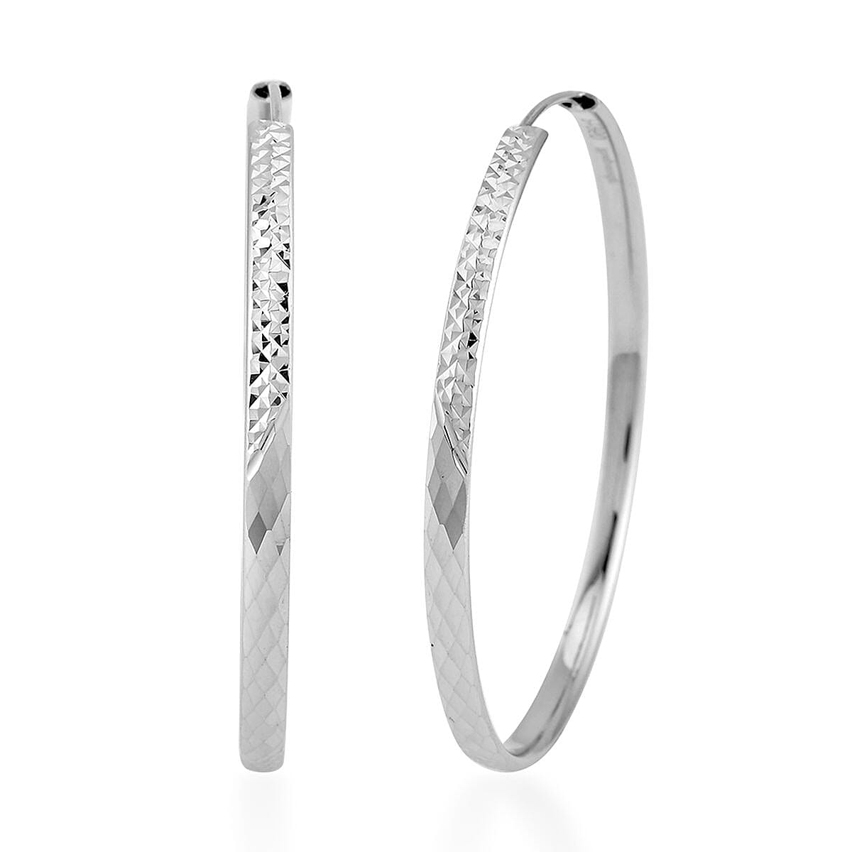950 Platinum Electroform Hoop Earrings 10 Grams