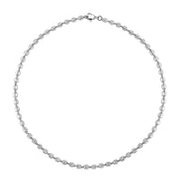950 Platinum 6.35mm Oval Beaded Chain Necklace with 14mm Lobster Lock (20 Inches) (24.65 g)