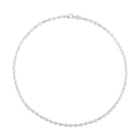 950 Platinum 6.35mm Beaded Link Chain Necklace with 14mm Lobster Lock 22 Inches 27.50 Grams