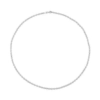 950 Platinum Electroform 3.55mm Buffing Beaded Chain Necklace with 8mm Lobster Lock 20 Inches 16.30 Grams