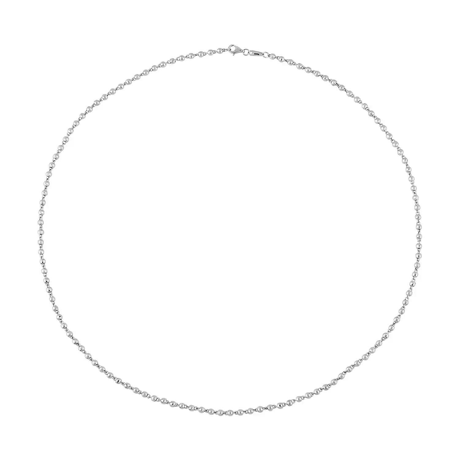 950 Platinum 3.0mm Diamond Cut Beaded Chain Necklace with 5mm Lobster Lock (22 Inches) (13.45 g)