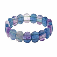 Multi Fluorite Stretch Block Bracelet 145.50 ctw