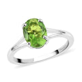 Chartreuse Quartz (Triplet) Solitaire Ring in Platinum Over Sterling Silver (Size 10.0) 1.35 ctw - Sticky add to cart bar