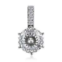 Luxoro 10K White Gold 120 Facet Moissanite Pendant 2.25 ctw
