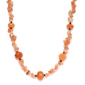 Peach Agate and Thai Black Spinel 245.00 ctw Station Necklace in Sterling Silver 20 Inches - Sticky add to cart bar