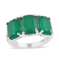 Karis Verde Onyx 3 Stone Ring in 18K YG Plated and Platinum Bond (Size 10.0) 6.15 ctw - Sticky add to cart bar