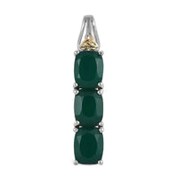 Karis Verde Onyx 6.35 ctw 3 Stone Pendant in 18K YG Plated and Platinum Bond