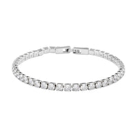Simulated Diamond Bracelet in Silvertone (8.00 In) 11.25 ctw