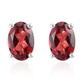 Lotus Garnet Solitaire Stud Earrings in Sterling Silver 1.15 ctw - Sticky add to cart bar