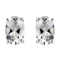 Brazilian Petalite Solitaire Stud Earrings in Sterling Silver 0.75 ctw