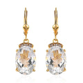 White Crystal and Tanzanite Lever Back Earrings in Vermeil YG Over Sterling Silver 0.15 ctw - Sticky add to cart bar
