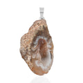 Light Geode Amethyst 61.25 ctw Slice Pendant without Chain in Silvertone - Sticky add to cart bar