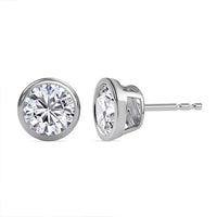 Moissanite Earrings in Platinum Over Sterling Silver 1.85 ctw